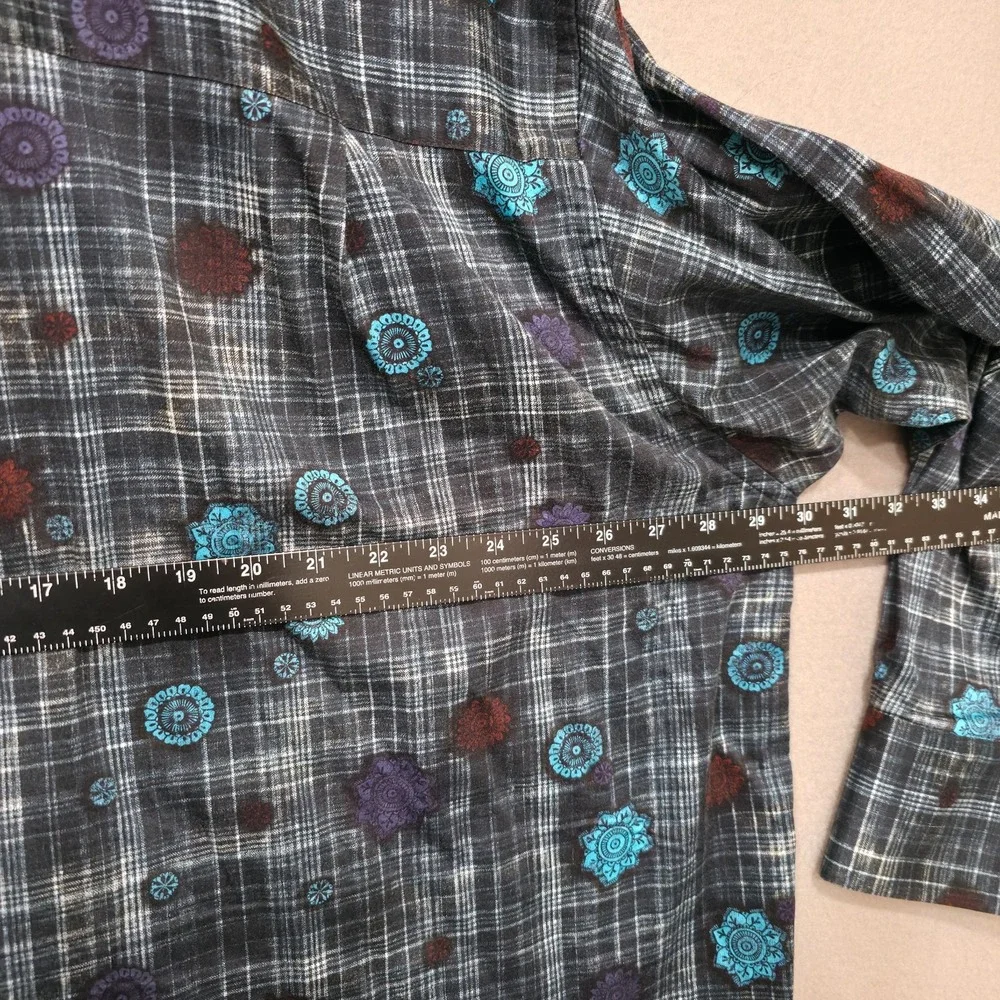 Visconti Black Men's Multicolored Long Sleeve Button Up Shirt‎ Size 3XLB
